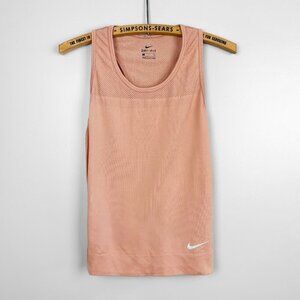 Nike Womens Dri-Fit Mesh Racerback Tank Top Pink Size Small